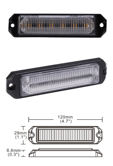 Premium Quality D2-6 GEN5 Dual Color Surface Mount / Grille Warning Strobe Light - 5 Year Warranty