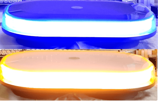 10" Dual Color Amber / Blue Snow Plow Tow Truck LED Warning Magnetic Roof Mount Light Bar