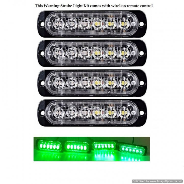 Super Slim LED Green Warning Strobe Grille Light Kit for volunteer firefighter