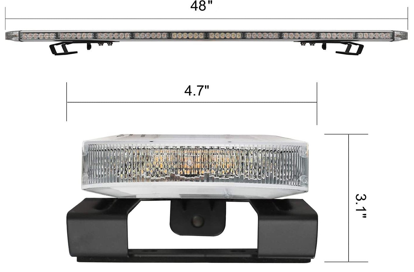 48" X1 Full Size LED Rooftop Warning Emergency Light Bar with Work Light